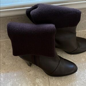 White Mountain Dark Brown Fold-Over Heeled Boots